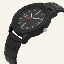 Unique Minimalist Men & Boys Silver Stainless Steel Chain Strap Analog Watch with Rotating Disc Dial