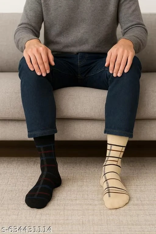 ORRIVO Men Cotton Socks Pack of 3 – Soft Breathable Formal & Casual Daily Wear Socks for Men | Comfortable Stretchable Office Sports Ankle Socks for Regular Use
