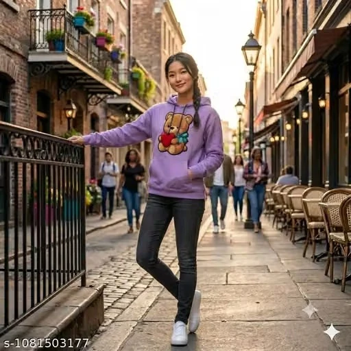 Taddy Bear Lavendar Hoody For Women