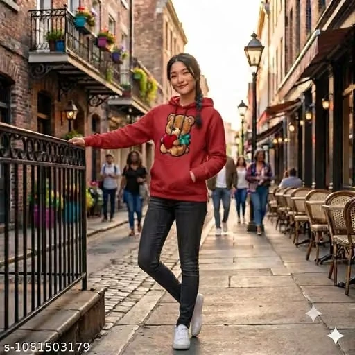 Taddy Bear Red Hoody For Women