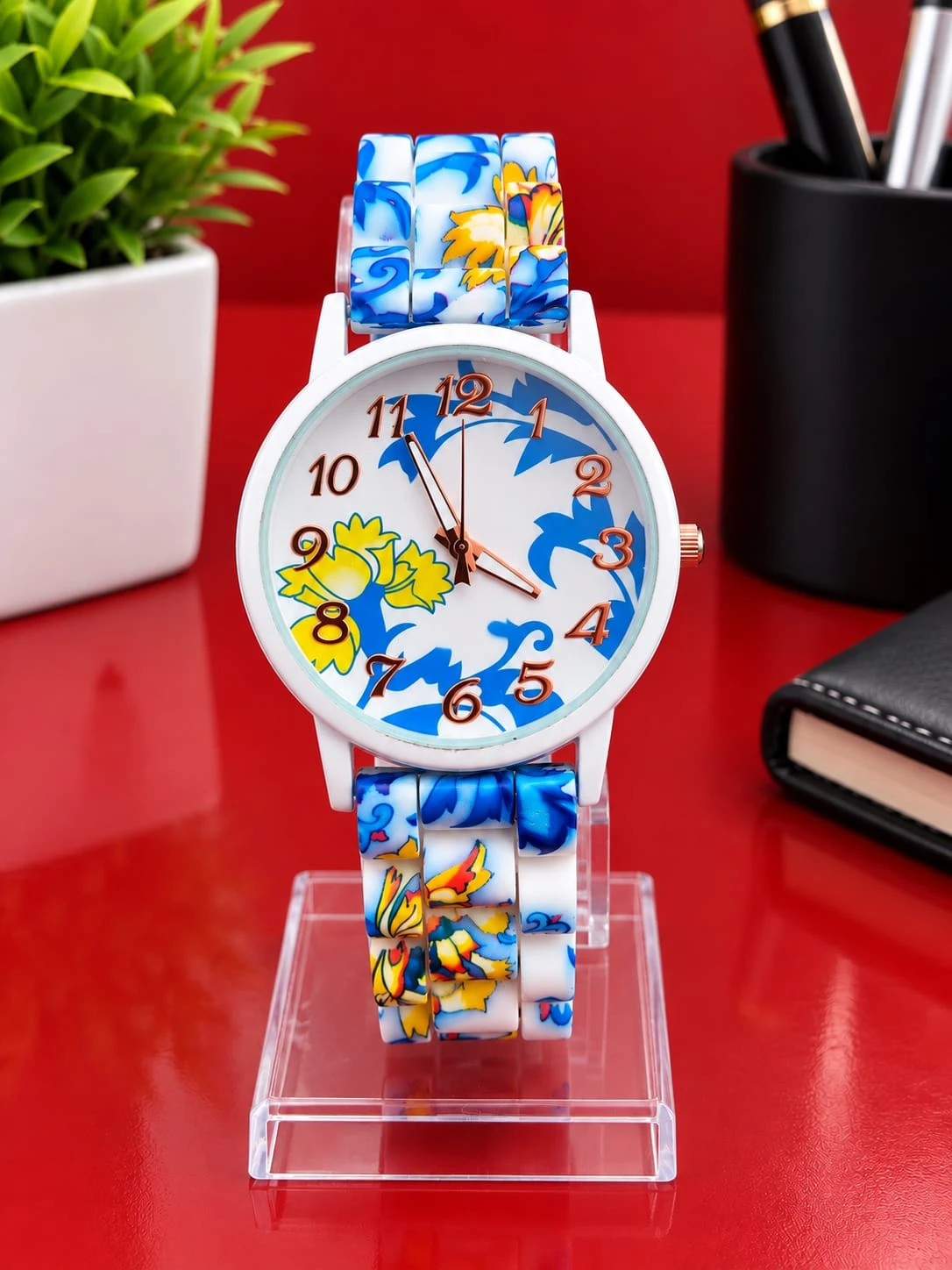 Stylish Floral Printed Analog Watch for Women | Colorful Designer Strap Wrist Watch
