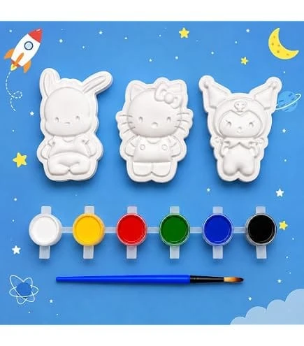 Paint Your Own Plaster Kit • Doll Theme • 5 Figures • Colour • Brush