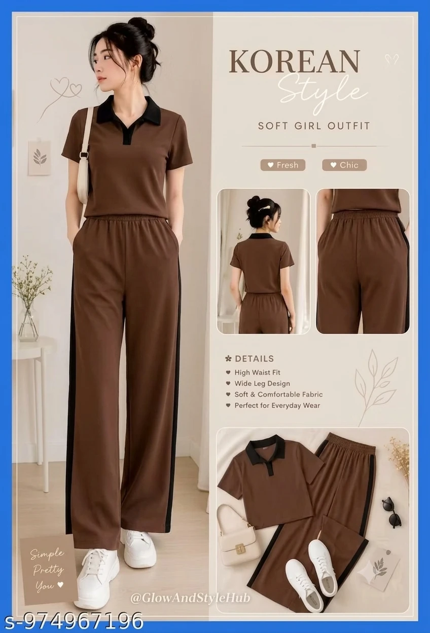women's Co-Ord Set  Stylish Matching Top And Bottom Outfit For Girls And women