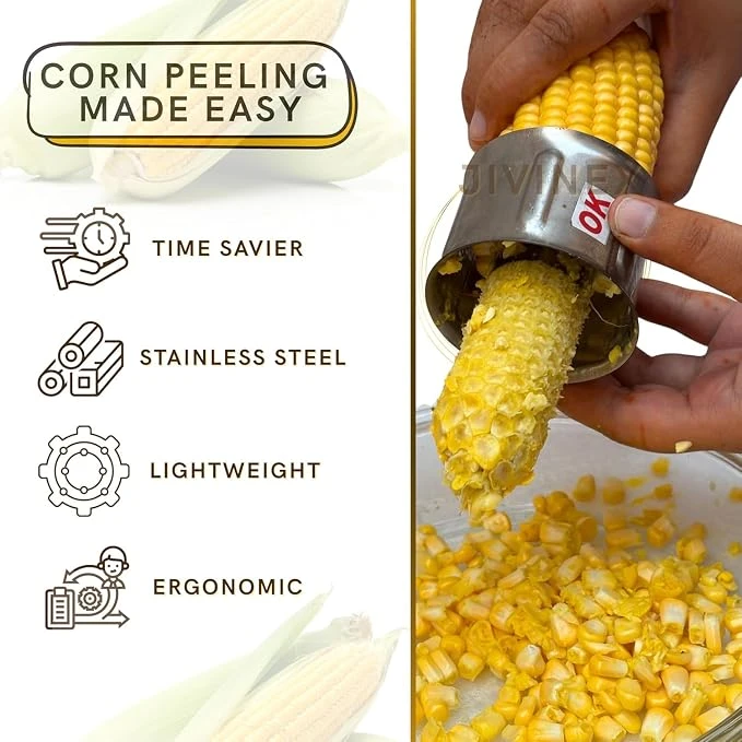 New Stainless Steel Corn Cutter, Corn Stripper, Peeler, (PACK OF 1 )
