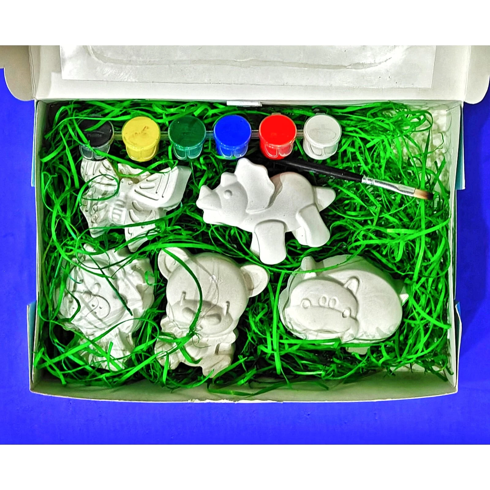 Paint Your Own Plaster Kit • Jungle Safari • 5 Figures • Colour • Brush