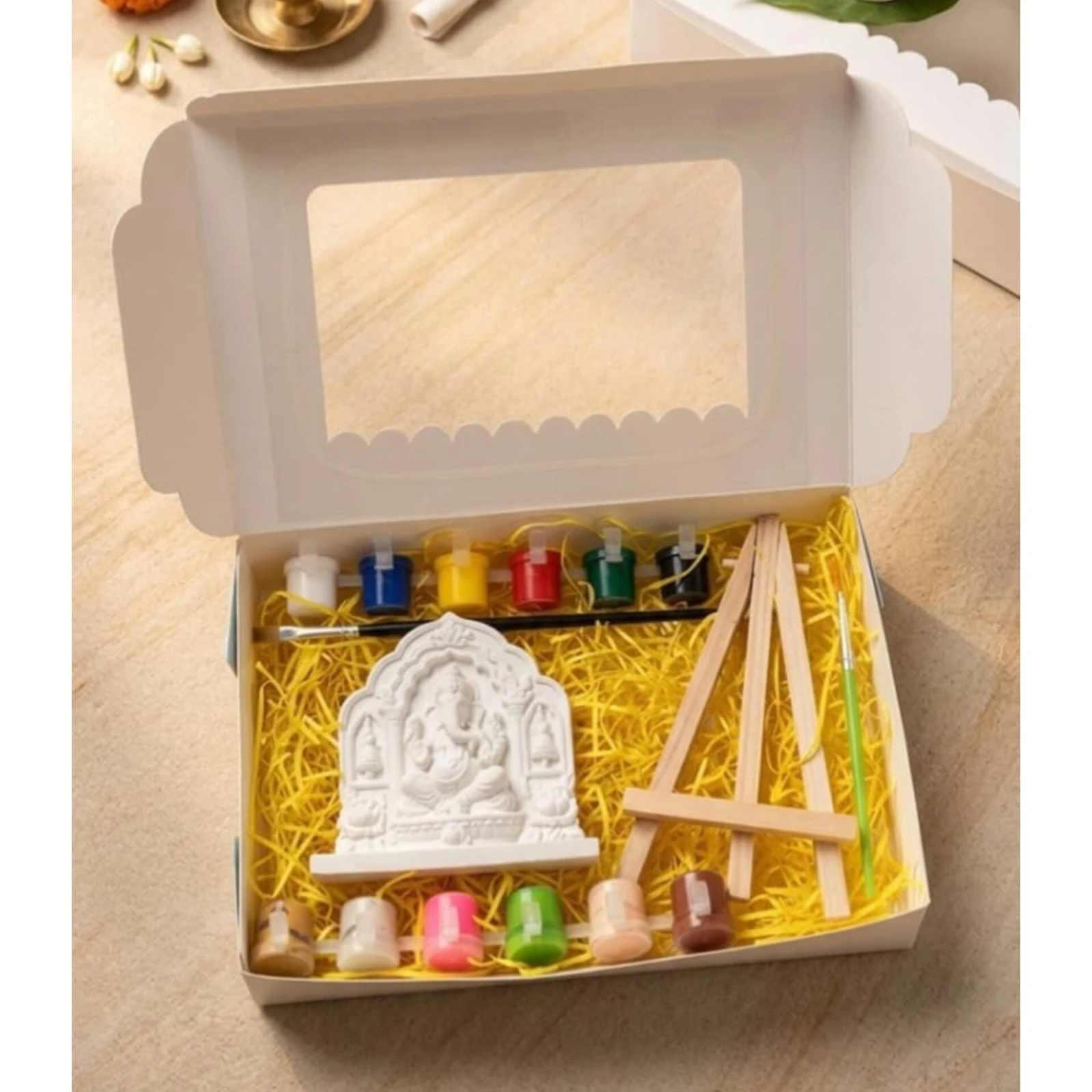 Paint Your Own Plaster Kit • Shree Ganesh ji (Box) • 1 Figures • Colour • Brush