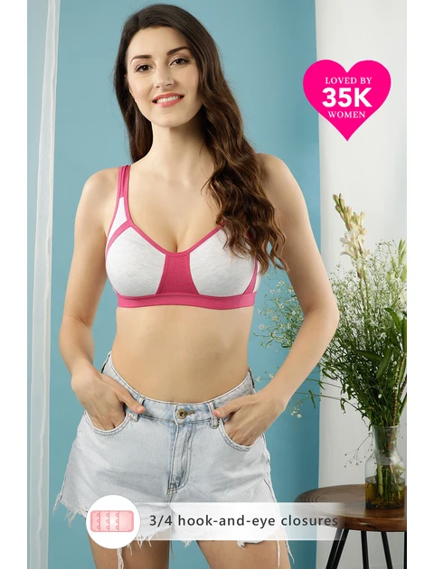 Clovia Women's Cotton Rich Non-Padded Non-Wired T-Shirt Bra _Grey