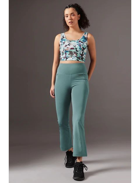 Clovia Women High-Waist Polyester Yoga Pants – Workout, Blue