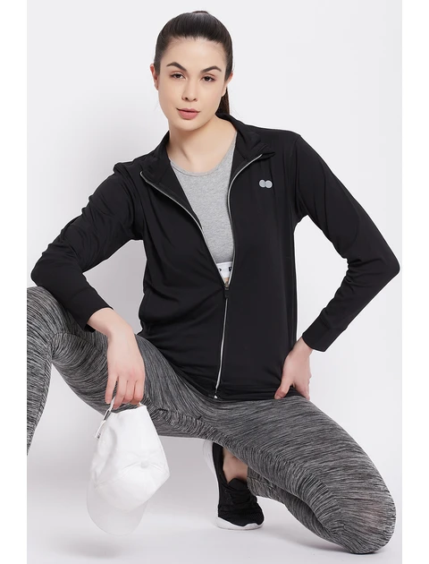 Clovia Women Polyester Activewear, Black