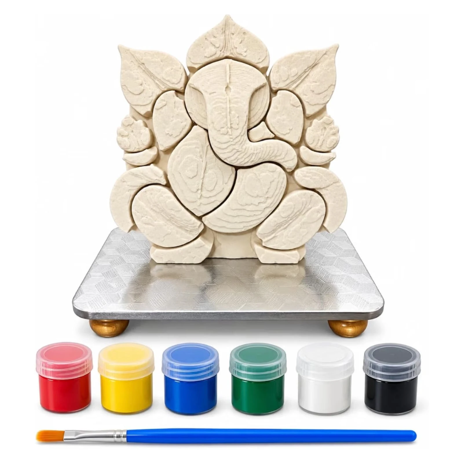 Paint Your Own Plaster Kit • Shree Ganesh ji (Lite) • 1 Figures • Colour • Brush