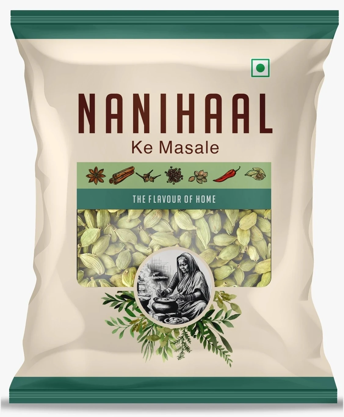 Nanihaal Hari Elaichi / Green Cardamom – 20 g Premium Spice