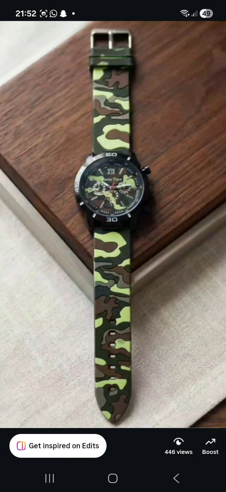 Stylish Men & Boys Army Green Silicone Strap Square Dial Analog Quartz Watch