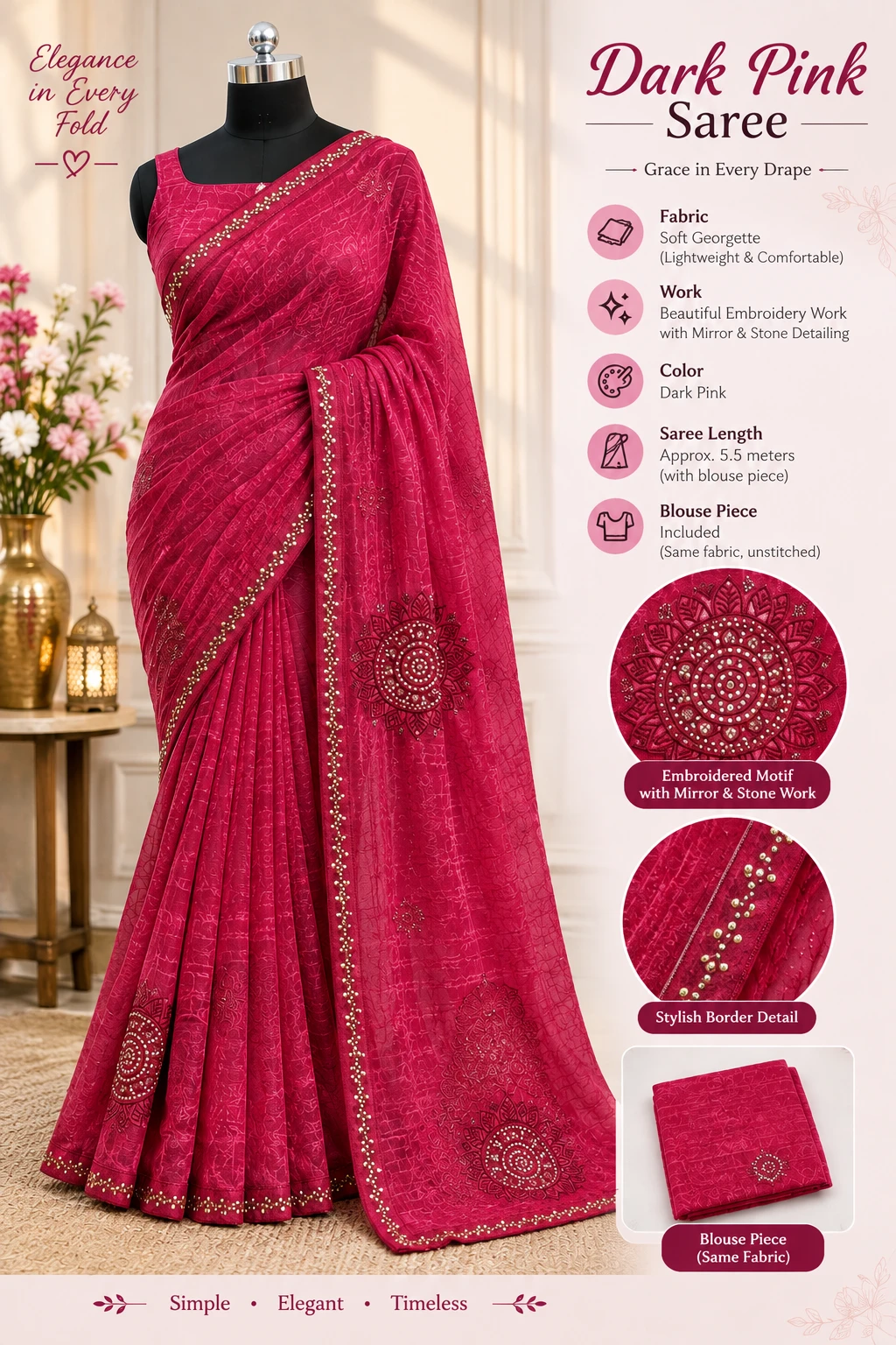 Printed saree
