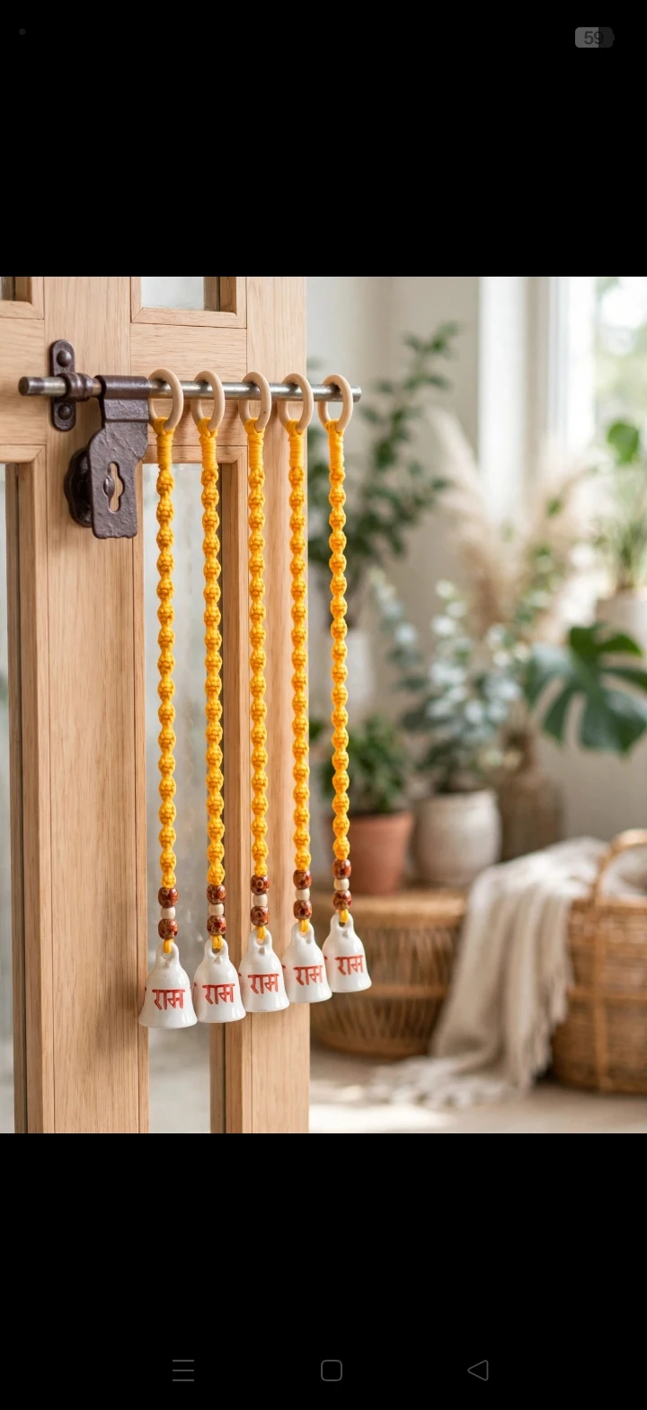 Multicolor Beaded Hanging Bell Set – Traditional Boho Balcony & Home Decor 5 pcs