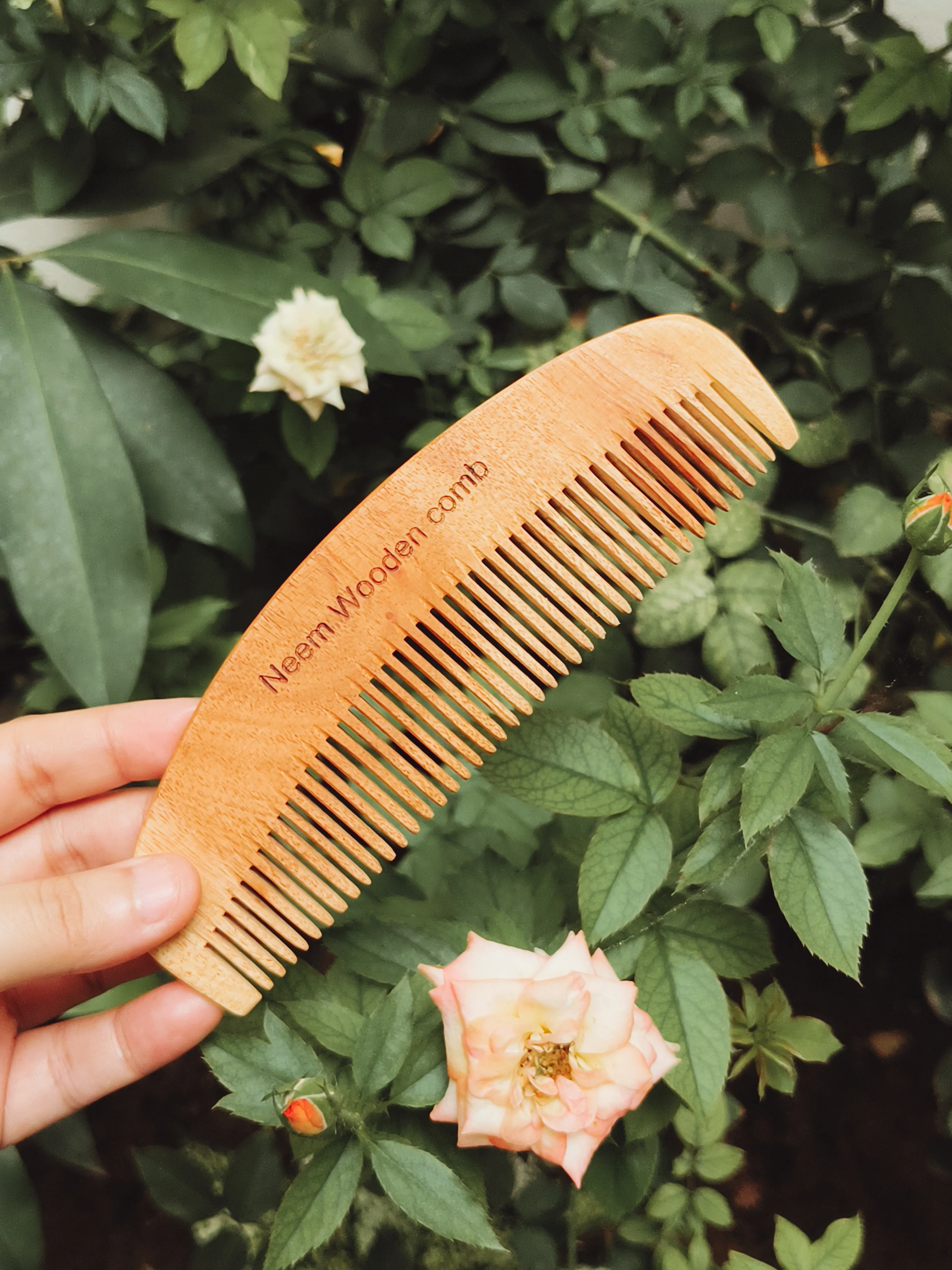 Master Arts Neem Wood Hair Comb - 100% Natural Wooden Comb for Hair Growth | Anti-Dandruff, Anti-Hair Fall Detangling Comb for Women & Men