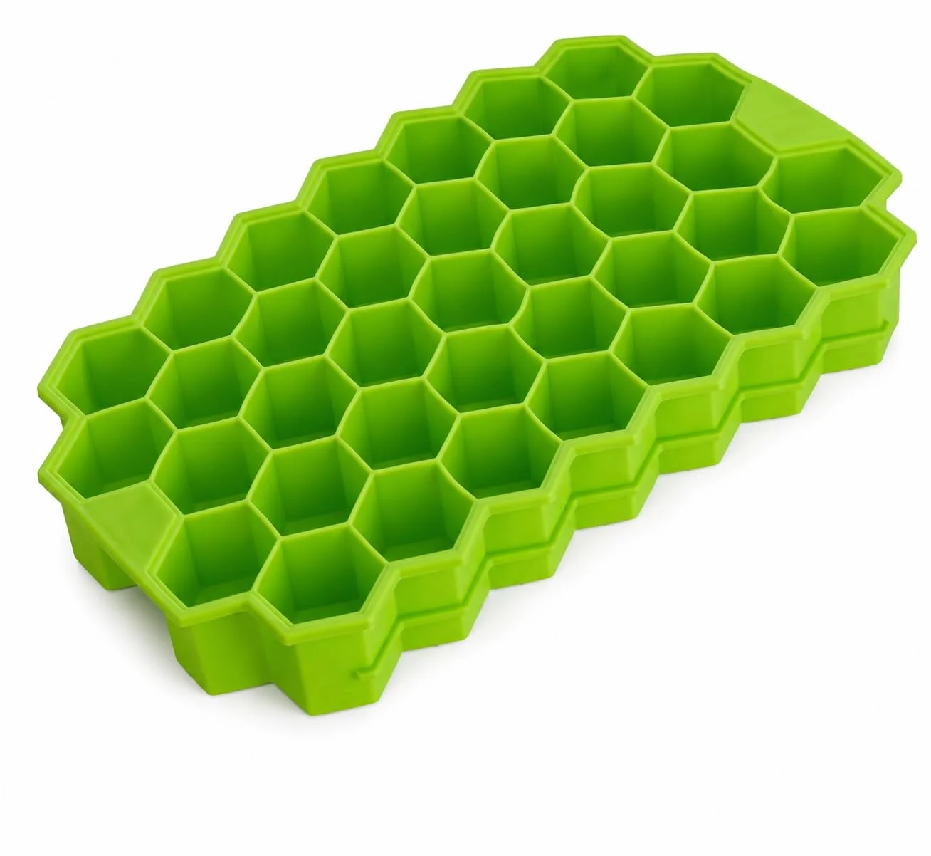 Flexible Silicone Honeycomb 37 Cavity Ice Cube Tray for Freezer Moulds Small Cubes Whiskey Fridge Bar Soft Ice Cube Tray -Color May Vary-Pack of 2