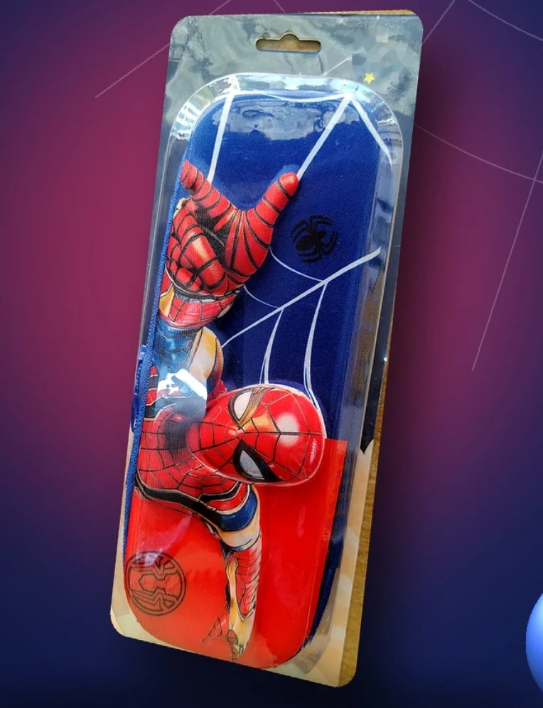 JUMBO PENCIL POUCH SPIDER MAN ART CANVAS PENCIL BOX (SET OF 1 GEOMETRY -PINK)