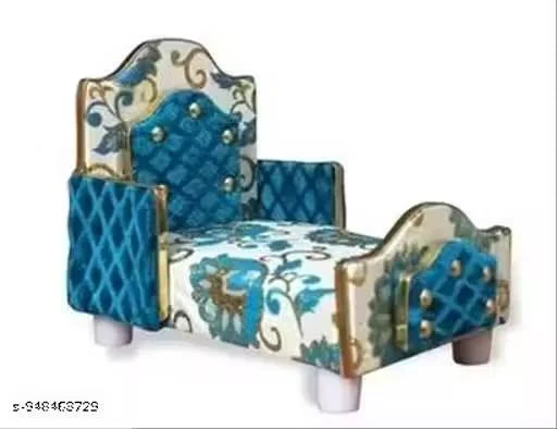 Wooden Bed Suitable for 0-3 No.Blue Color ,laddu Gopal ji, Krishna ji, Thakur ji, Kanha ji. Bed By ASREET COLLECTION