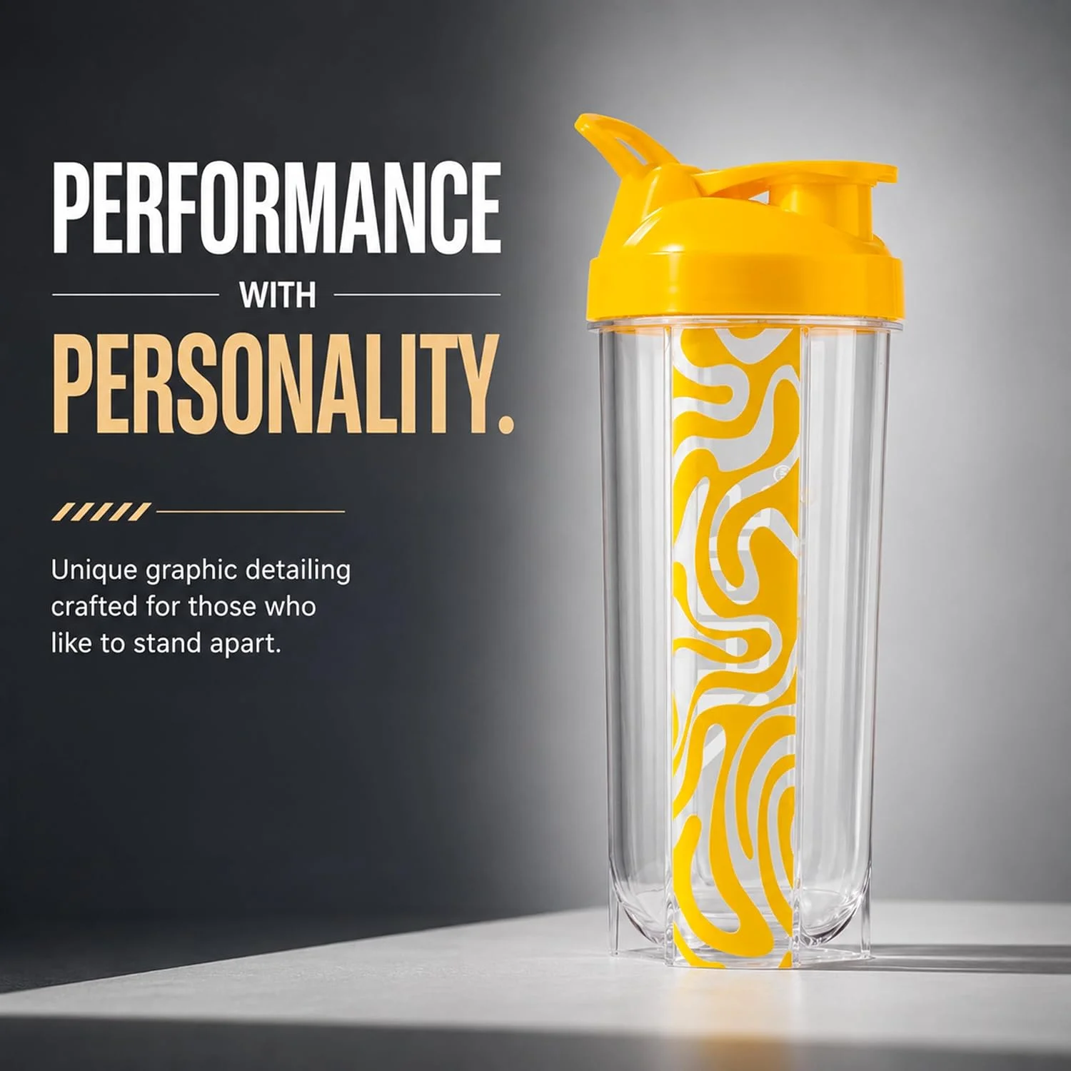 AGIS H2O Premium Shaker Bottle 700ml with Mixing Ball | 100% Leakproof BPA-Free Protein Shaker for Gym, Pre & Post Workout, Water & Supplements | Odor Resistant, Easy Clean | (Yellow)