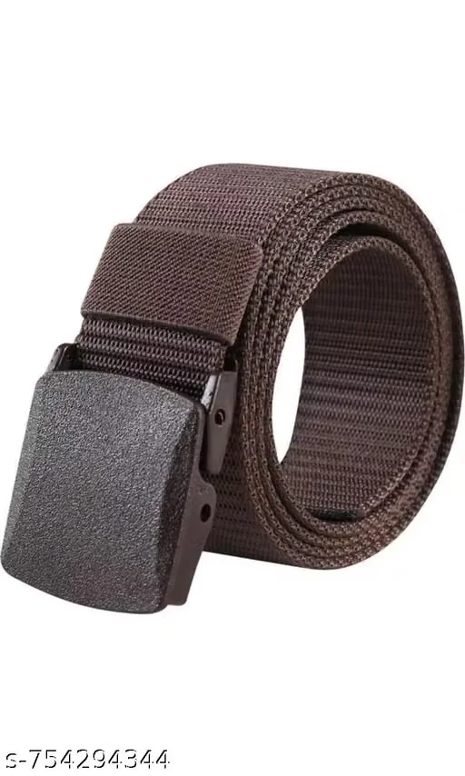 Women’s Casual Brown Nylon Plastic Buckle Belt (Size 26 to 32)