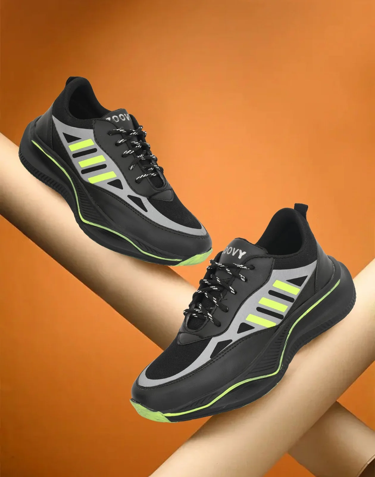 Men's Black & White Running Shoes – Lightweight Sports Sneakers for Running & Walking