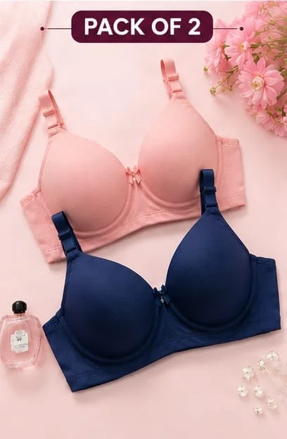 Women’s Everyday Comfort Bra Pack of 2 – Full Coverage Support Bra