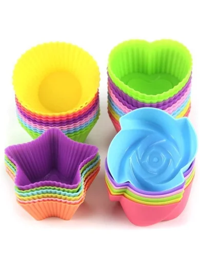 18 Pcs Silicon Mini Cake Moulds Cup Cake Silicone Mould Bakeware