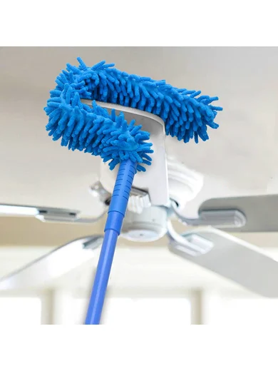 Multipurpose Microfiber Ceiling Fan Duster | Home Cleaning Fan Cleaning Brush with Long Extendable Rod | Flexible Fan mop