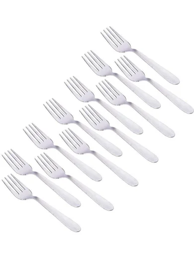 KIARAA Stainless Steel Serving Fork Set (Pack of 12