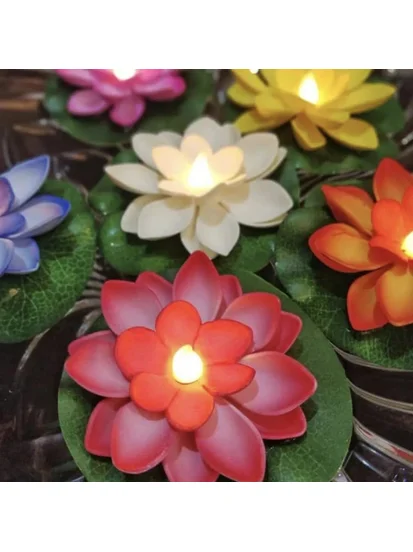 Color Changing Lotus LED Floating Candles Pack of 2