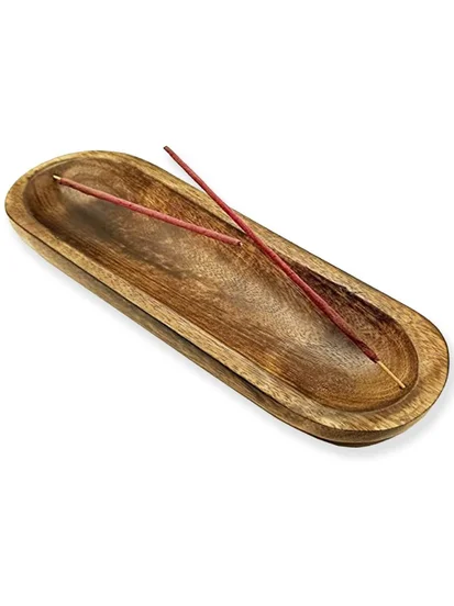 mtiban Incense Stick Wooden Holder Agarbatti Stand with ash Catcher for home Wooden Incense Holder (Brown)