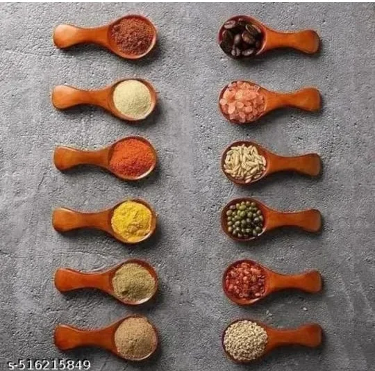 Small Wooden Salt Spoon - 12 Pack Mini Wood Spoon with Short Handle, Perfect for Small Jars of Jam, Spices, Condiments, Seasoning, Sugar, Honey, Coffee, Tea, Mustard, Ice Cream, Milk Powder